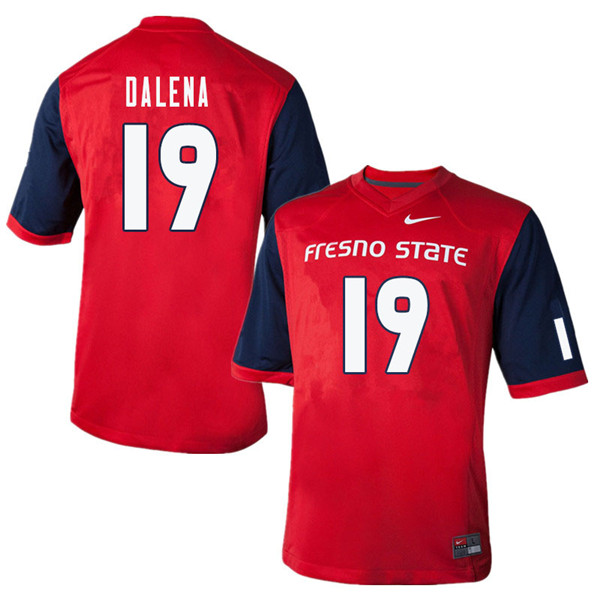 Men #19 Frank Dalena Fresno State Bulldogs College Football Jerseys Sale-Red - Click Image to Close